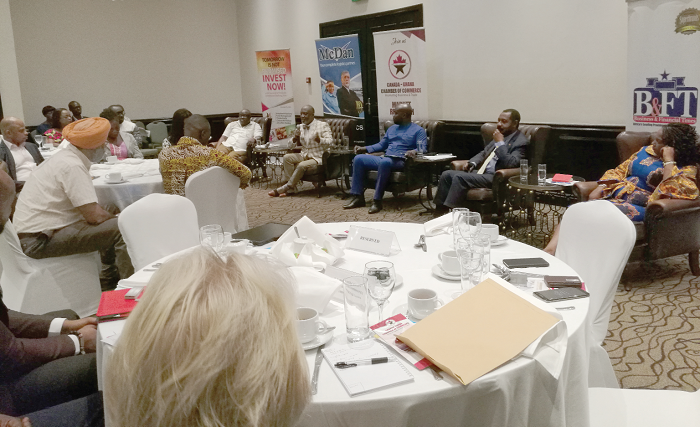 Nana Osei Bonsu (2nd right), Mr Yofi Grant (4th right) and other panel members during the discussion Nana Osei Bonsu (2nd right), Mr Yofi Grant (4th right) and other panel members during the discussion