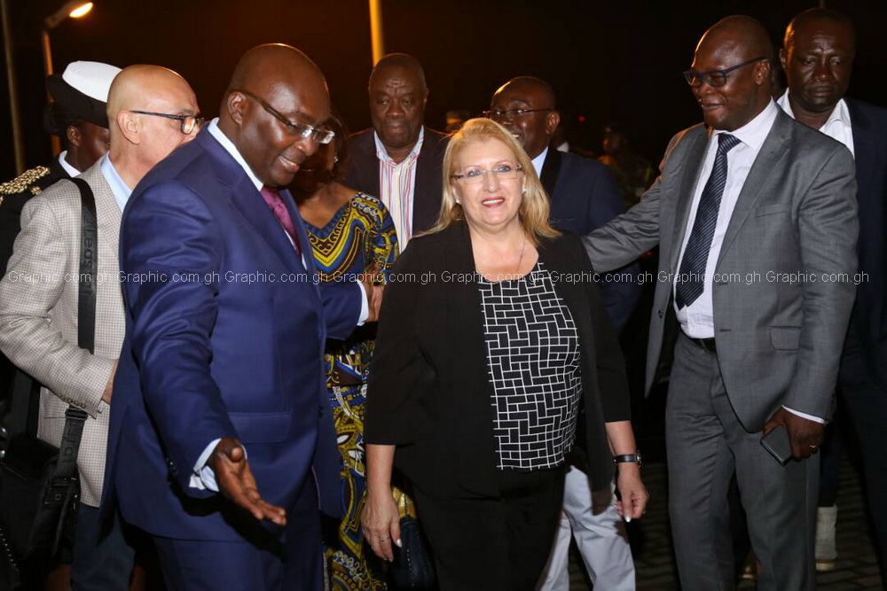 Vice President Dr Mahamudu Bawumia welcoming President Marie Louise Coleiro Preca, President of Malta to Ghana. Pictures by Samuel Tei Adano