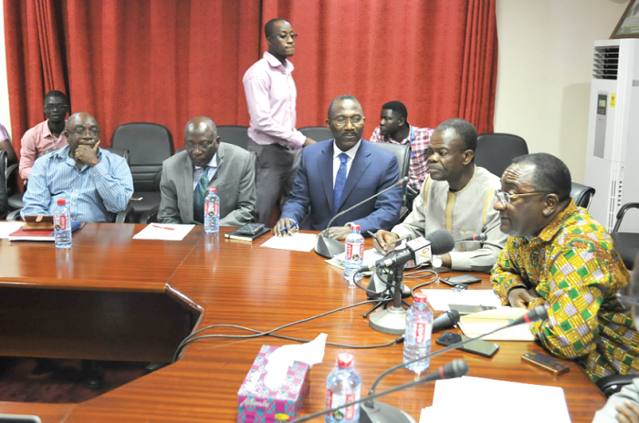 Dr Owusu Afriyie Akoto (right) delivering his address at the Seminar Exchange between Ghana and Cote d’Ivoire in Accra yesterday. Picture: Emmanuel Quaye