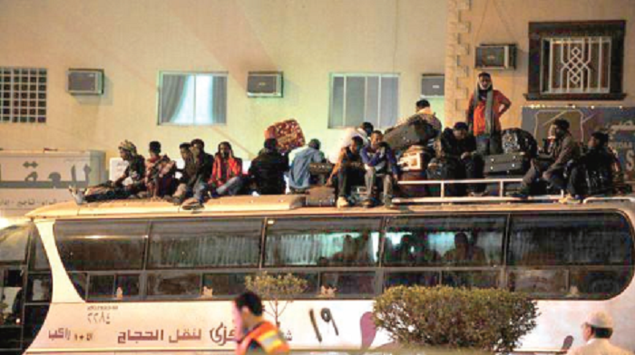 Illegal migrants were deported from Saudi Arabia in 2013 Illegal migrants were deported from Saudi Arabia in 2013