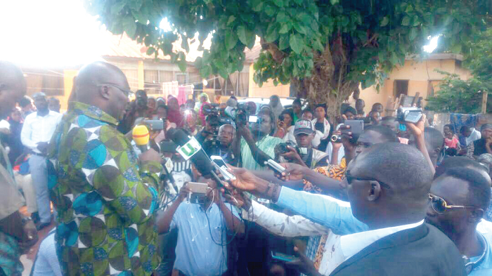 Vice-President Bawumia speaking at the family house of Hajia Fati 