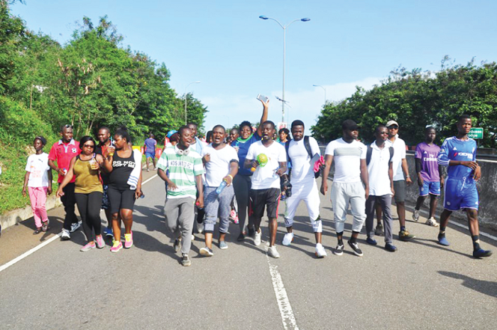 Participants at a previous walk Participants at a previous walk