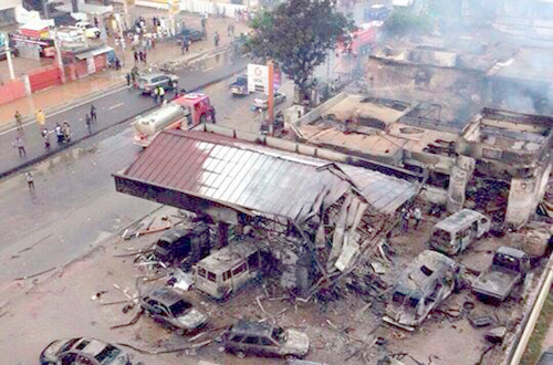 The scene of the June 3 twin flood-fire disaster in Accra in 2015 The scene of the June 3 twin flood-fire disaster in Accra in 2015