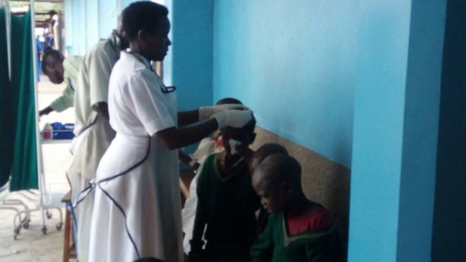 The victims are being treated at a local hospital The victims are being treated at a local hospital