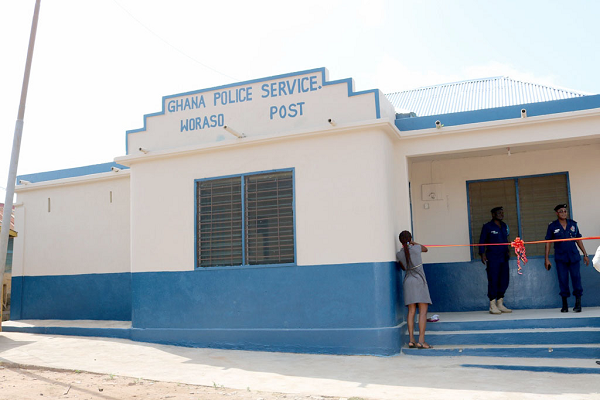 The front view of the police post