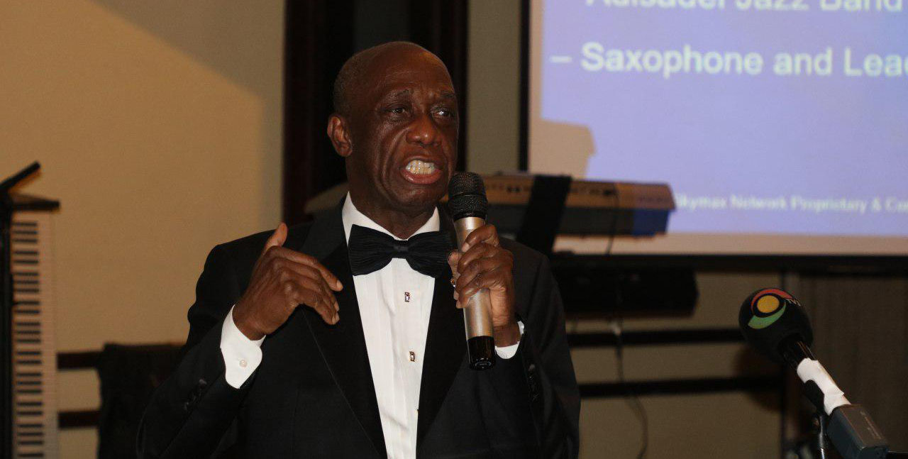 Dr Mensah addressing a dinner organised by the Adisadel Old Boys Association (Santaclausians) in Accra last Saturday. PICTURES BY ENOCH DARFAH FRIMPONG