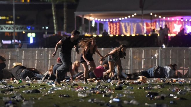 Hundreds of concert-goers fled the scene as automatic gunfire rang out Hundreds of concert-goers fled the scene as automatic gunfire rang out