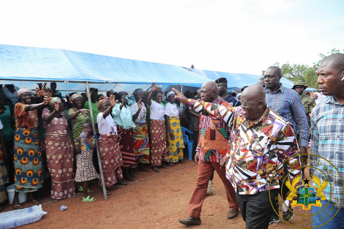 President Akufo-Addo acknowledging the crowd at Nandom