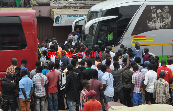 Operators of STC & VIP fight over terminal in Kumasi. PICTURES BY EMMANUEL BAAH Operators of STC & VIP fight over terminal in Kumasi. PICTURES BY EMMANUEL BAAH