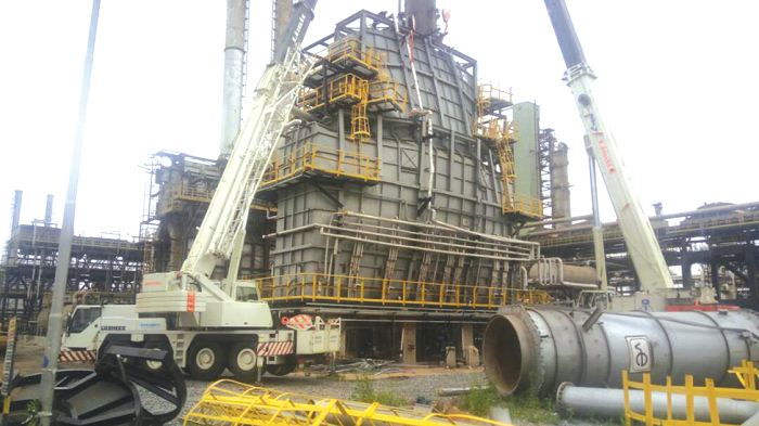 The furnace being dismantled. Picture: DELLA RUSSEL OCLOO The furnace being dismantled. Picture: DELLA RUSSEL OCLOO