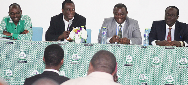From right: Dr Ocloo, Prof. David Darko Obiri, Dr Godfred Darko and Joseph Addo Ampofo in a panel discussion From right: Dr Ocloo, Prof. David Darko Obiri, Dr Godfred Darko and Joseph Addo Ampofo in a panel discussion