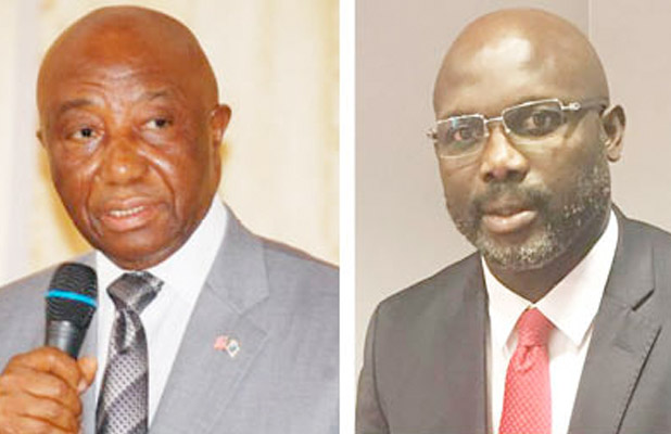 Unity Party standard bearer Joseph N. Boakai and Coalition for Democratic Change standard bearer George M. Weah are in a 2nd-round election to decide who becomes President of Liberia Unity Party standard bearer Joseph N. Boakai and Coalition for Democratic Change standard bearer George M. Weah are in a 2nd-round election to decide who becomes President of Liberia