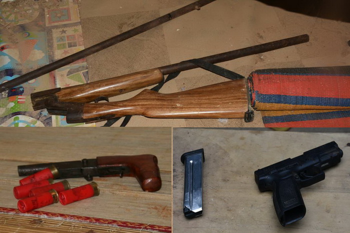 Some of the guns seized from the illegal miners Some of the guns seized from the illegal miners