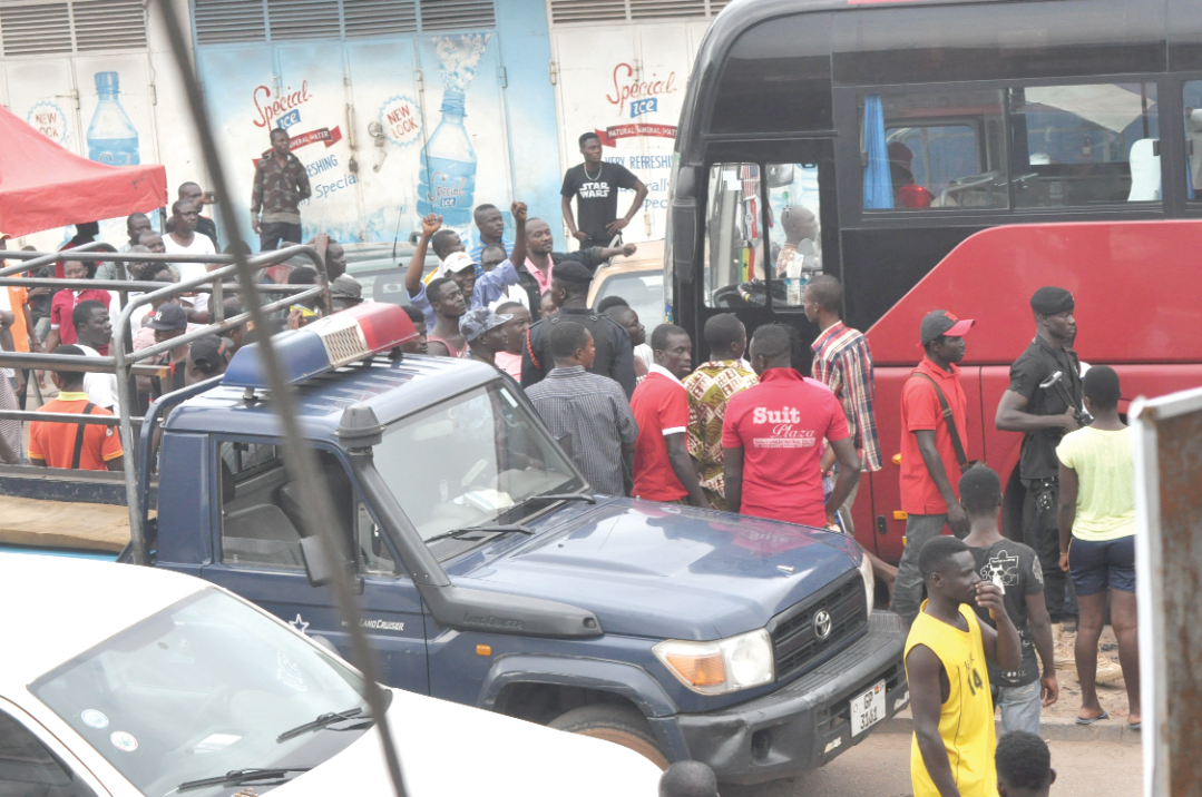 FLASHBACK: Following the misunderstanding, the police were at the VIP Station at Asafo to maintain law and order FLASHBACK: Following the misunderstanding, the police were at the VIP Station at Asafo to maintain law and order