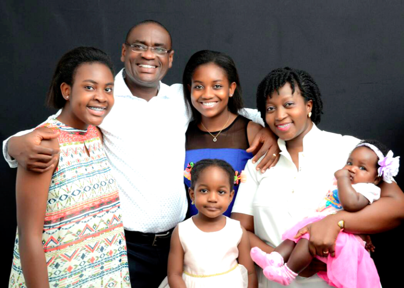  Dr Dordor with her husband, Michael, and their  daughters.