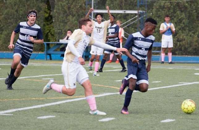 Abraham Attah scores for school team