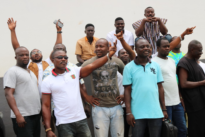 The 13-member Delta Force who were convicted and fined GH¢1,800 each for rioting, for once willingly posed for the media, after their fines were paid. The 13-member Delta Force who were convicted and fined GH¢1,800 each for rioting, for once willingly posed for the media, after their fines were paid.