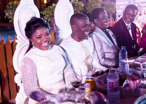  (From left) Ohemaa Mercy, her husband Isaac, Pastor Johnny  and Rev. Abraham Lamptey at the party 