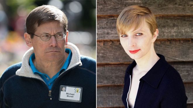 Michael Morell (left) said that Chelsea Manning's invitation was "inappropriate" Michael Morell (left) said that Chelsea Manning's invitation was "inappropriate"