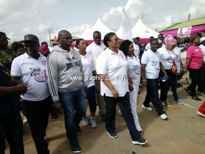 First Lady courts support for breast cancer awareness