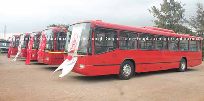 Some of the buses presented to the ministry