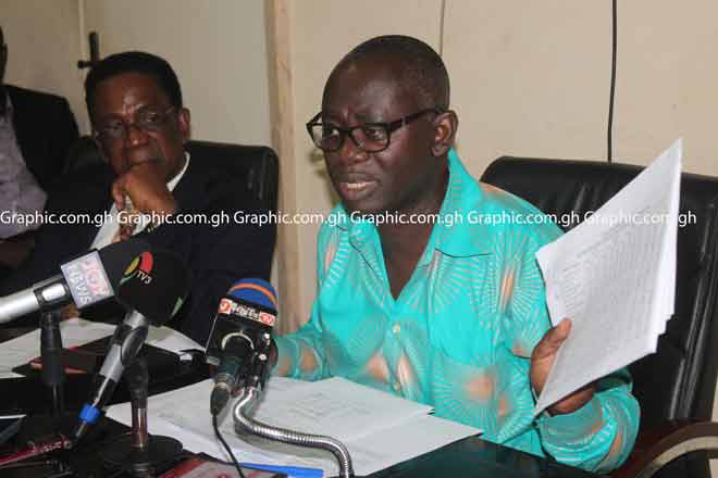Prof. Kwasi Opoku-Amankwa explaining some points during the media briefing. Picture: EDNA ADU-SERWAA Prof. Kwasi Opoku-Amankwa explaining some points during the media briefing. Picture: EDNA ADU-SERWAA