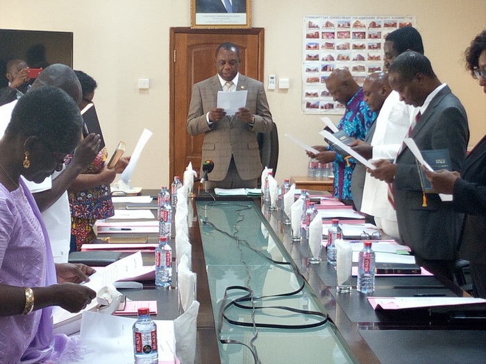 The Minister of Education inaugurating the governing council for the Ghana Institute of Journalism (GIJ) The Minister of Education inaugurating the governing council for the Ghana Institute of Journalism (GIJ)