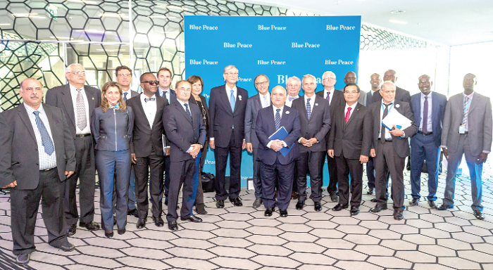 Members of the Global-High Level Panel on Water and Peace, with Federal councillor Didier Burkhalter, Head of the Swiss Federal Department of Foreign Affairs; François Münger, Director of the Geneva Water Hub, and Prof. Yves Flückiger, Rector of the University of Geneva Members of the Global-High Level Panel on Water and Peace, with Federal councillor Didier Burkhalter, Head of the Swiss Federal Department of Foreign Affairs; François Münger, Director of the Geneva Water Hub, and Prof. Yves Flückiger, Rector of the University of Geneva