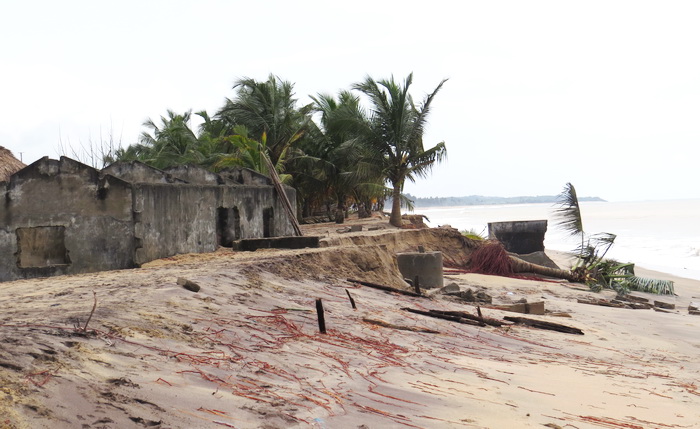 Some of the houses and coconut trees that have been washed away by the tidal waves. Some of the houses and coconut trees that have been washed away by the tidal waves.
