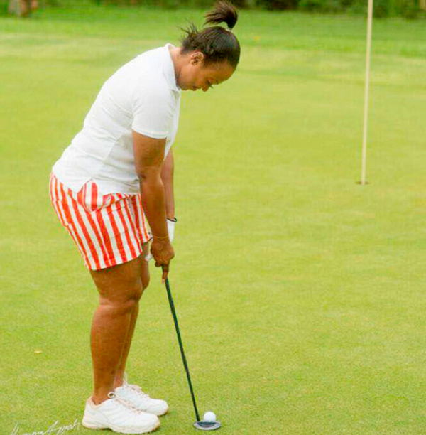 Calmly putting the ball.