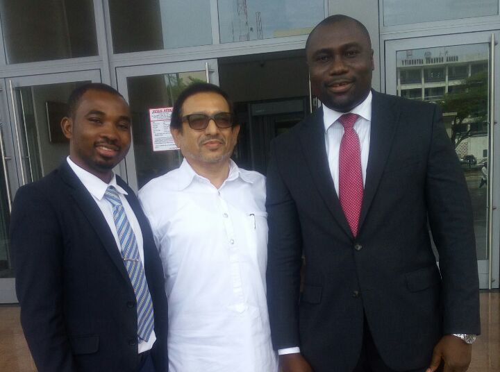 Mr Sivaram (middle) with Mr Marfo (right) and Nanabanyin Ackon (left), his legal team Mr Sivaram (middle) with Mr Marfo (right) and Nanabanyin Ackon (left), his legal team