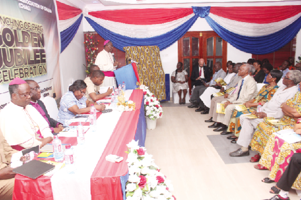 Most Rev Philip Naameh, the President of the Catholic Bishops’ Conference of Ghana, addressing the guests at the launch. Picture: NII MARTEY M. BOTCHWAY Most Rev Philip Naameh, the President of the Catholic Bishops’ Conference of Ghana, addressing the guests at the launch. Picture: NII MARTEY M. BOTCHWAY