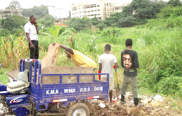  The convicts working at a refuse disposal point during the sentence period