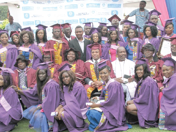Mr Stephen R. K. Ossom (2nd right), Human Resource Manager of Mab Group of Companies, with some dignitaries and the graduates. Picture: ESTHER ADJEI Mr Stephen R. K. Ossom (2nd right), Human Resource Manager of Mab Group of Companies, with some dignitaries and the graduates. Picture: ESTHER ADJEI