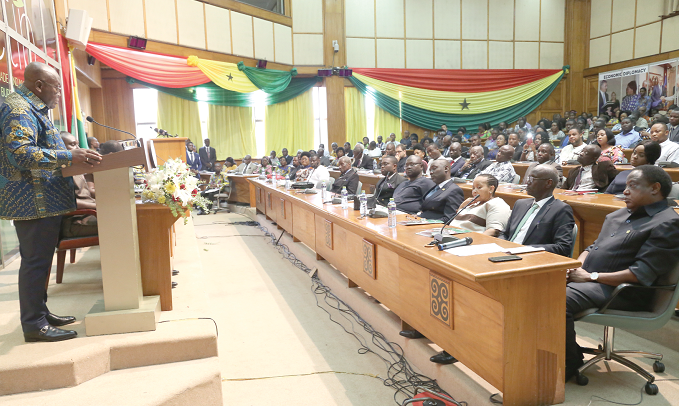 President Nana Addo Dankwa Akufo-Addo speaking at the launch of the Economic, Trade and Investment Bureau in Accra. Picture: SAMUEL TEI ADANO