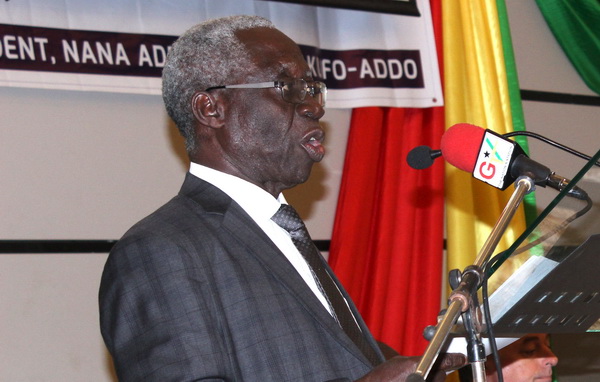 Mr Yaw Osafo-Maafo, Senior Minister speaking at the 2018 SOE's Performance Contract Signing Ceremony.