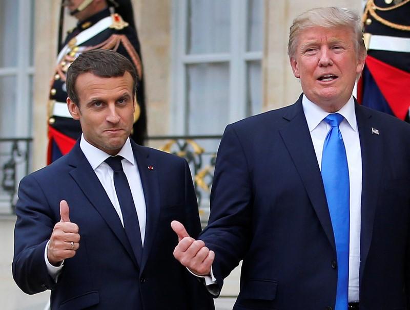 US President Donald Trump and his French counterpart Emmanuel Macron US President Donald Trump and his French counterpart Emmanuel Macron