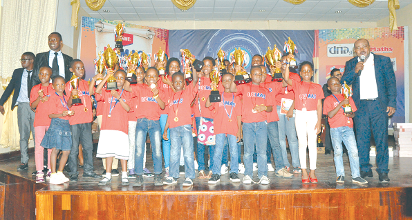 Some of the winners proudly displaying their trophies and medals after the competition