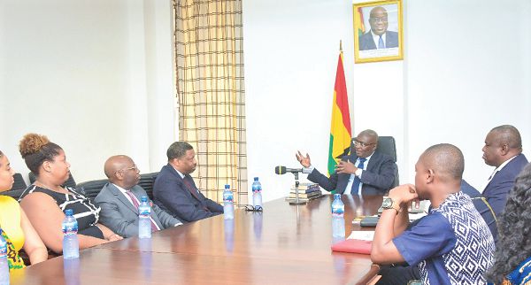 Vice-President Dr Mahamudu Bawumia in a discussion with the delegation from the National Association for the Advancement of Coloured People (NAACP) at the Jubilee House in Accra Vice-President Dr Mahamudu Bawumia in a discussion with the delegation from the National Association for the Advancement of Coloured People (NAACP) at the Jubilee House in Accra