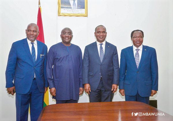 Vice-President Dr Mahamudu Bawumia with Mr Alpha Barry (3rd left), Minister of Foreign Affairs and Cooperation of Burkina Faso, and the other members of his delegation Vice-President Dr Mahamudu Bawumia with Mr Alpha Barry (3rd left), Minister of Foreign Affairs and Cooperation of Burkina Faso, and the other members of his delegation