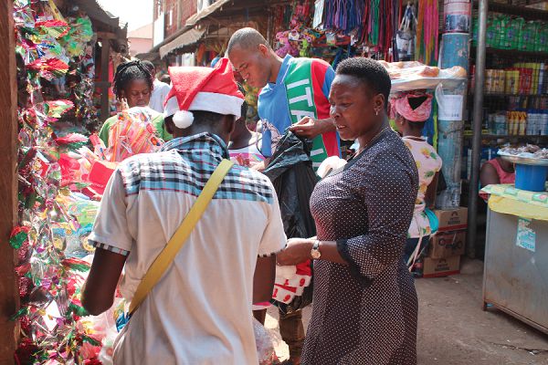 Some residents patronising Christmas items in the Sunyani main market Some residents patronising Christmas items in the Sunyani main market