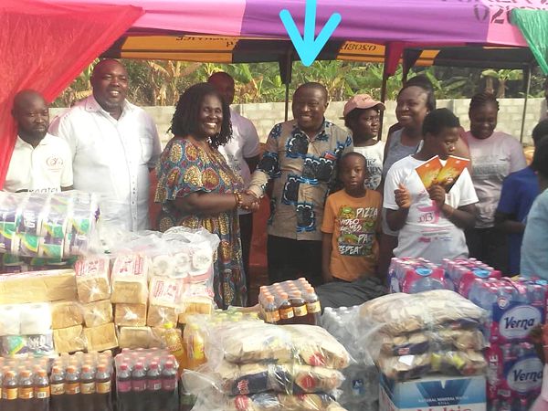 Rev. Ohenese Gyan-Agyei (arrowed) in a handshake with Ms Jane Irina Adu, founder of the orphanage Rev. Ohenese Gyan-Agyei (arrowed) in a handshake with Ms Jane Irina Adu, founder of the orphanage