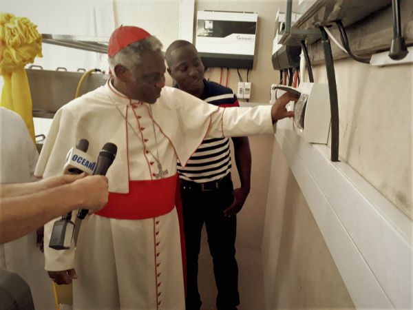 Cardinal Turkson inaugurating the new solar system