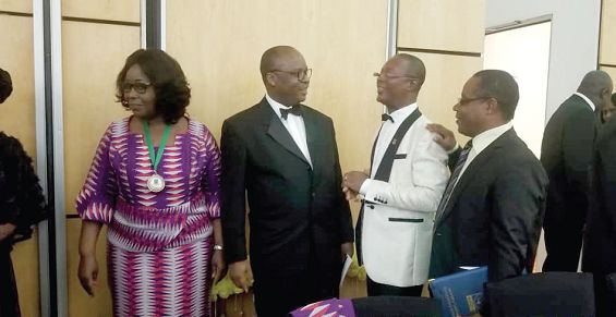 Dr Ernest Addison (2nd left), Governor, BoG, exchanging pleasantries with some executives of the Chartered Institute of Bankers at the 2018 Annual Bankers’ Dinner. On the left is Reverend Mrs Patricia Sappor, President of the institute Dr Ernest Addison (2nd left), Governor, BoG, exchanging pleasantries with some executives of the Chartered Institute of Bankers at the 2018 Annual Bankers’ Dinner. On the left is Reverend Mrs Patricia Sappor, President of the institute