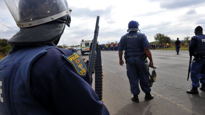 The attackers took 10 firearms and a police van from the station The attackers took 10 firearms and a police van from the station