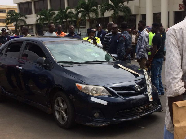The Toyota Corolla car used by the robbers