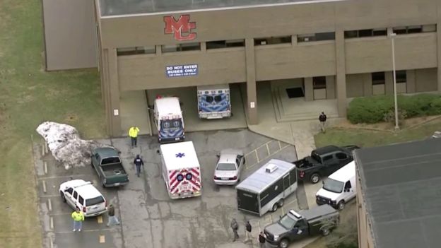 The scene at the Marshall County High School The scene at the Marshall County High School