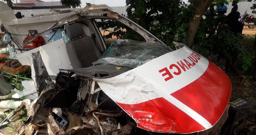 One of the cars involved in the accident