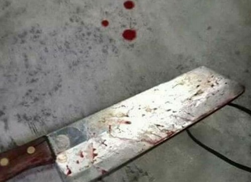 The huge weapon used to remove the husband's penis (Image: Viral Press) Woman cuts off cheating husband's penis and throws it out window