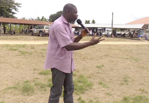 Mr Isaac Adu addressing the farmers’ rally Mr Isaac Adu addressing the farmers’ rally